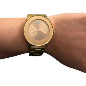 Movado Bold 36mm Gold Stainless Steel Case and Bracelet, Women's Watch (3600085)